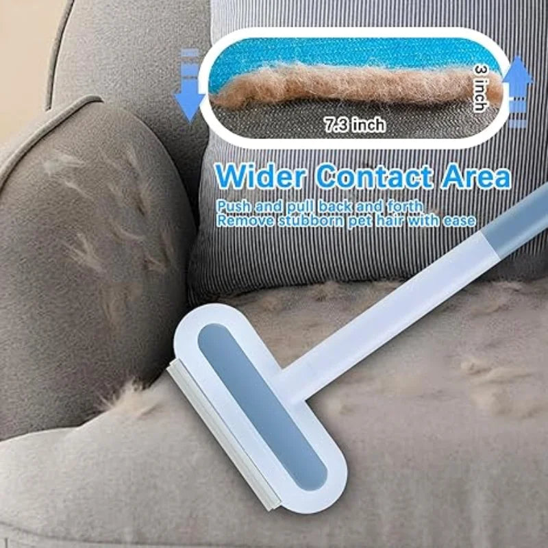 2 In 1 Pet Hair Remover Brush Long Handle Home Window Sofas Cleaning Brush Pet Fur Cleaning Tool Manual Cat Dog Dust Collector