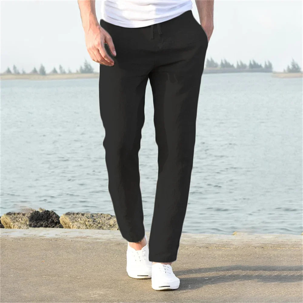 π Men's Cotton-Linen Pants β Breathable Streetwear | Sβ3XL