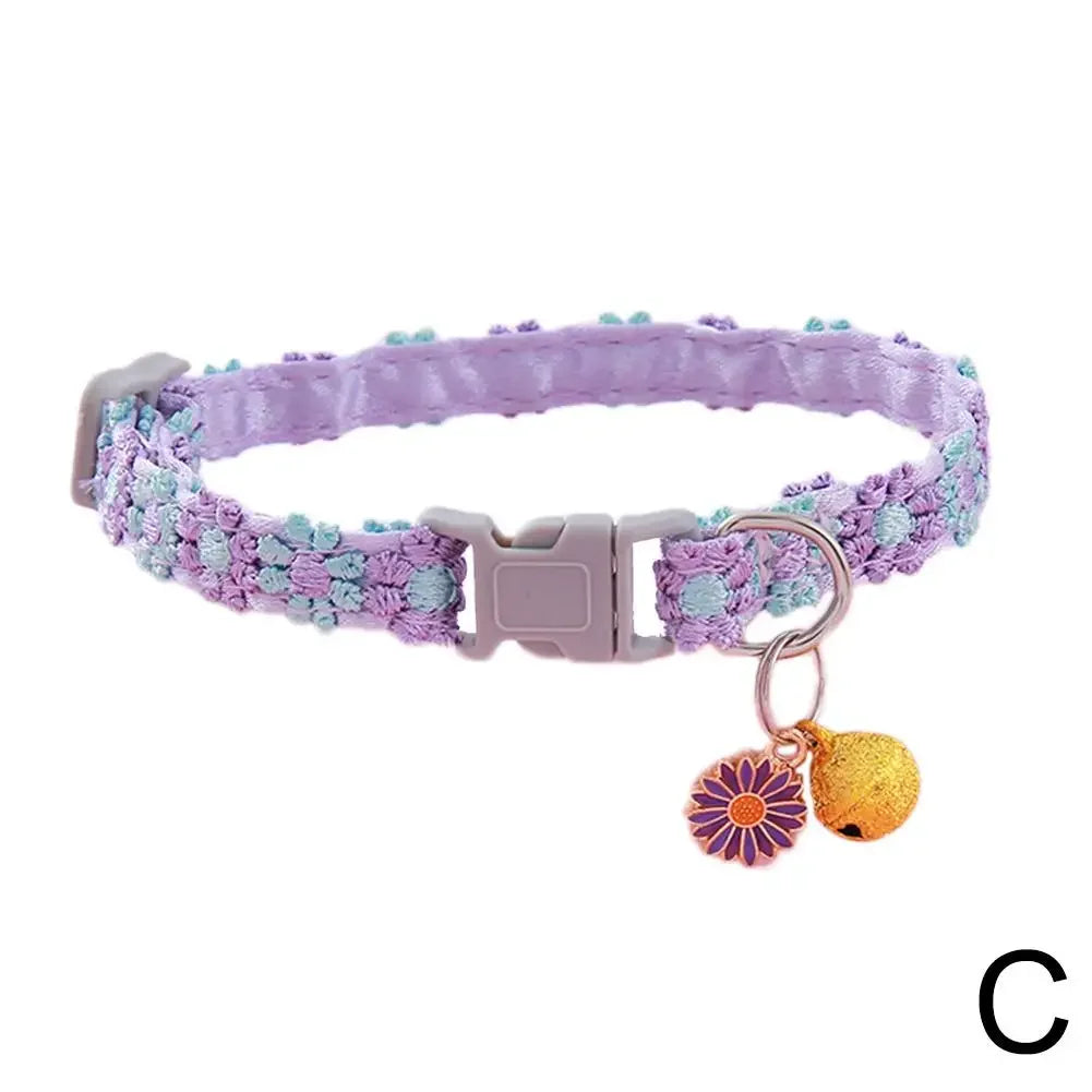 ๐ธ๐ถ Adjustable Colorful Lace Collar with Bell โ Cute & Stylish!
