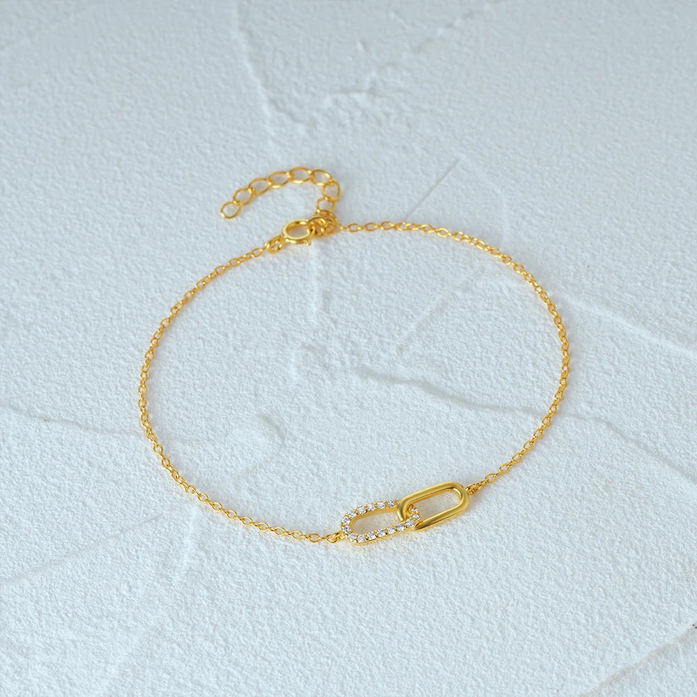 ๐ CANNER 925 Sterling Silver Marquise Crown Bracelet - Regal Minimalism
