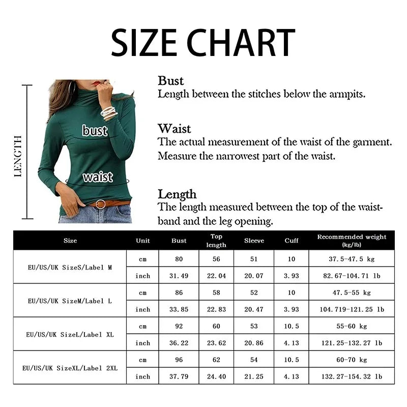 Warm & Chic! Women's High Neck Winter Tee – Soft Plush, Long Sleeves & Elegant Fit ❄️💃