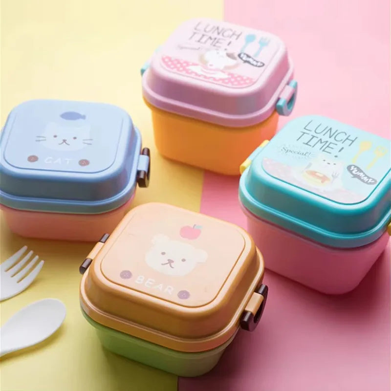 🎨 Cartoon Kids Lunch Box – Safe & Durable Plastic, Fun Design for School 🍱✨