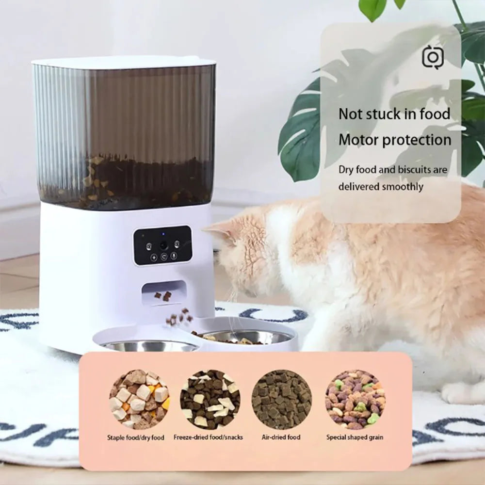 🤖 5L Smart Cat Feeder with Camera – Never Miss Mealtime Again!