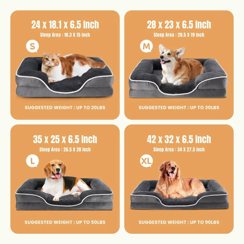 🛏️🐶 Orthopedic Memory Foam Dog Bed – Waterproof & Washable!