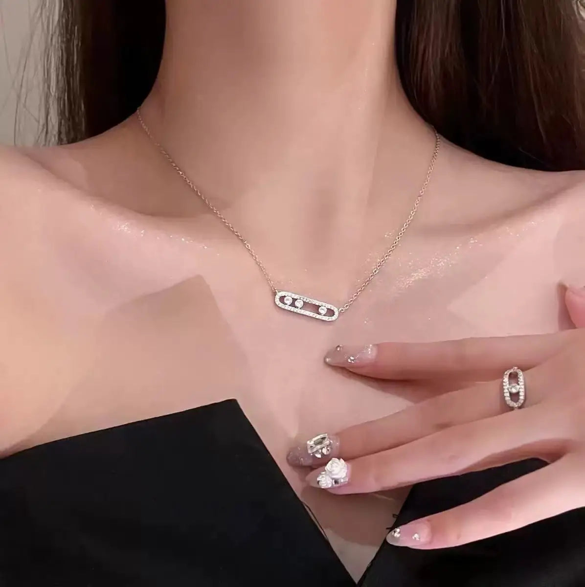 ๐ Paperclip Full Diamond Necklace โ Where Minimalism Meets Brilliance!