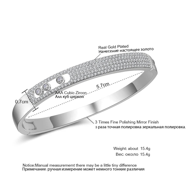 💎 ZAKOL Micro-Pavé Zircon Bangle – Minimalist Sparkle, Maximum Impact!