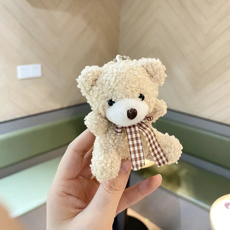 8CM Soft Teddy Bear Cute Plush Bag Keychain Car for Pendant Doll Kids Toys Stuffed Animals Fluffy Bear Gift