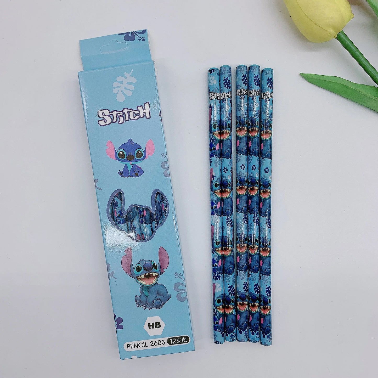 βοΈπ Disney Stitch Pencil Case β 12 Vibrant Colored Pencils with Awesome Cartoon Design! πΎπ