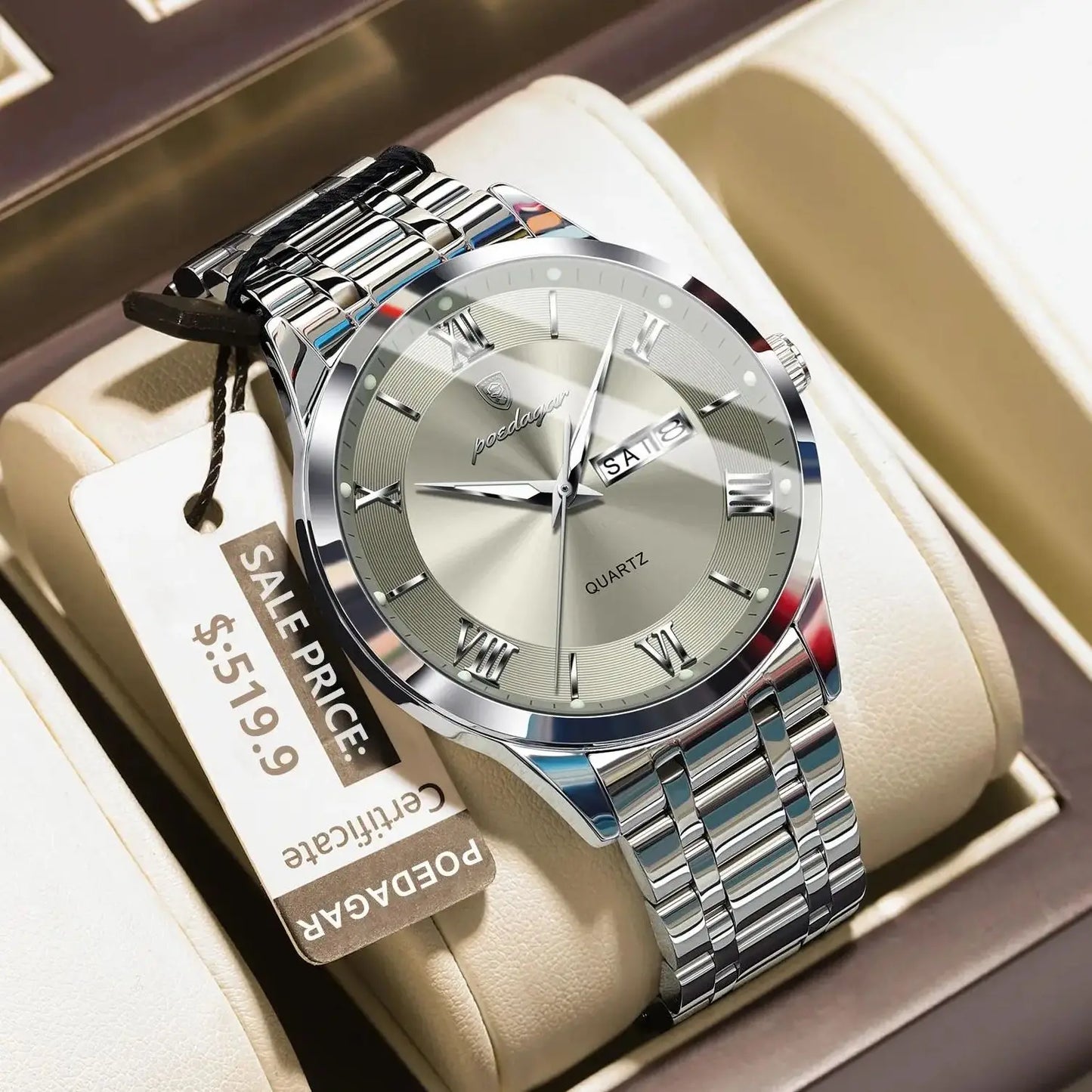 ⌚ POEDAGAR Men's Executive Watch – Precision Meets Power Dressing