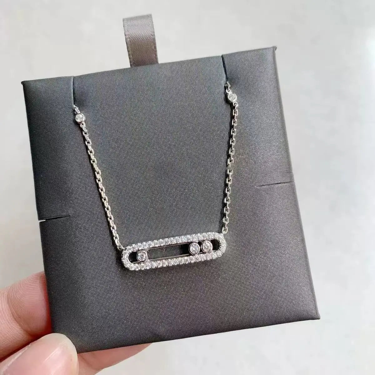 ๐ Paperclip Full Diamond Necklace โ Where Minimalism Meets Brilliance!