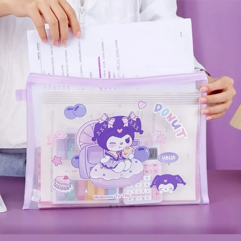 π A5 Mesh Zip Document Organizer β Melodie, Kuromi & Cinnamoroll Designs π