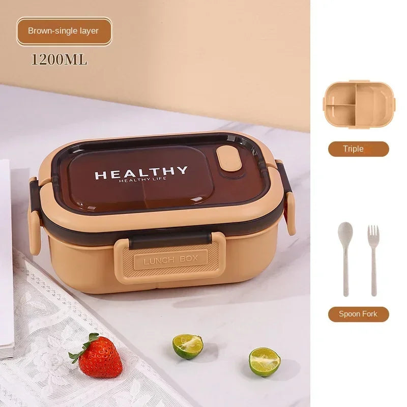 🌿 Eco-Friendly Lunch Box – Portable & Sectioned Wheat Straw Design! 🍱♻️