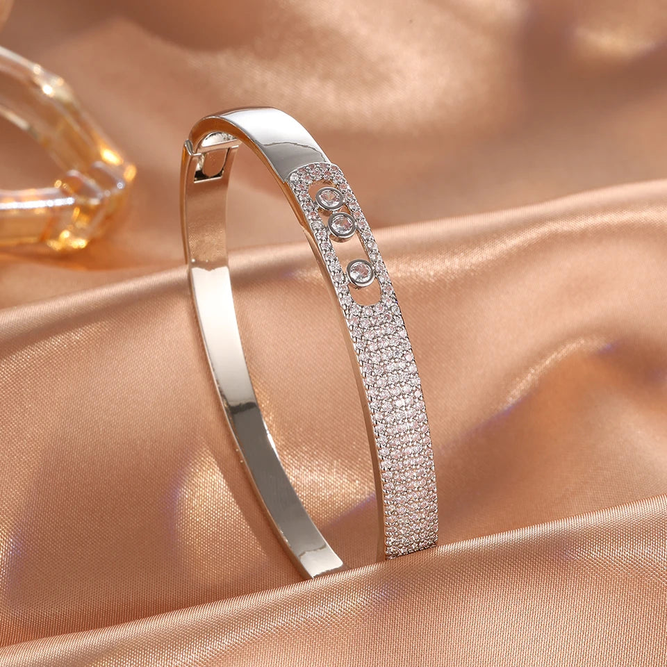 💎 ZAKOL Micro-Pavé Zircon Bangle – Minimalist Sparkle, Maximum Impact!