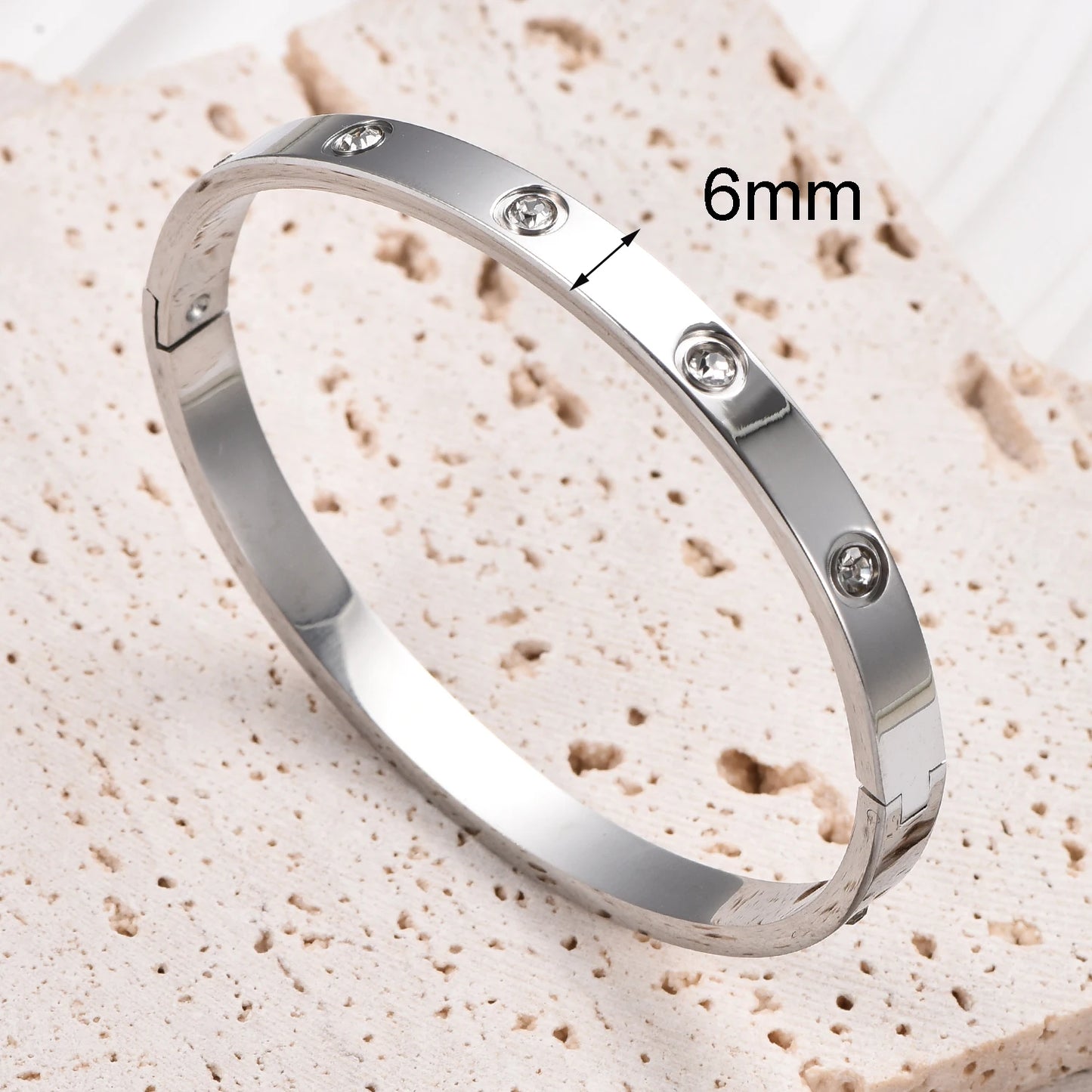 π 6mm Wide Zircon Bangle β Timeless Shine, Effortless Glam!
