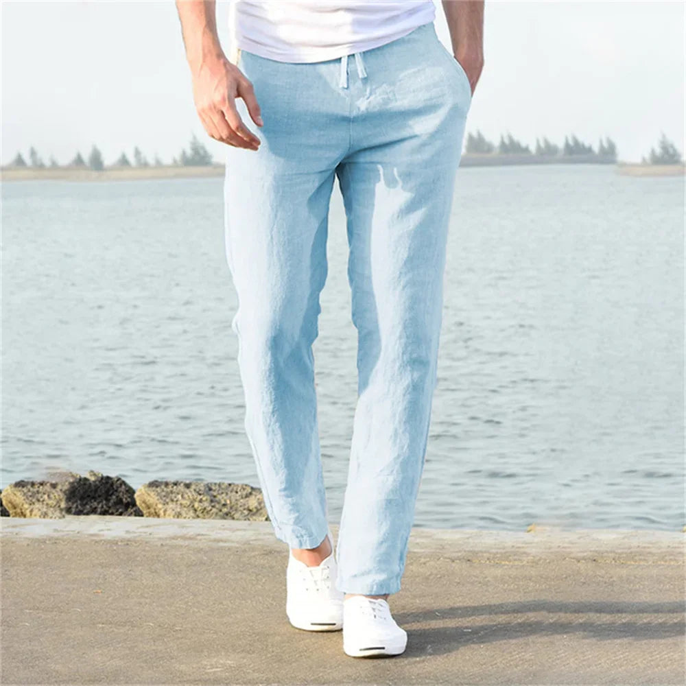 π Men's Cotton-Linen Pants β Breathable Streetwear | Sβ3XL