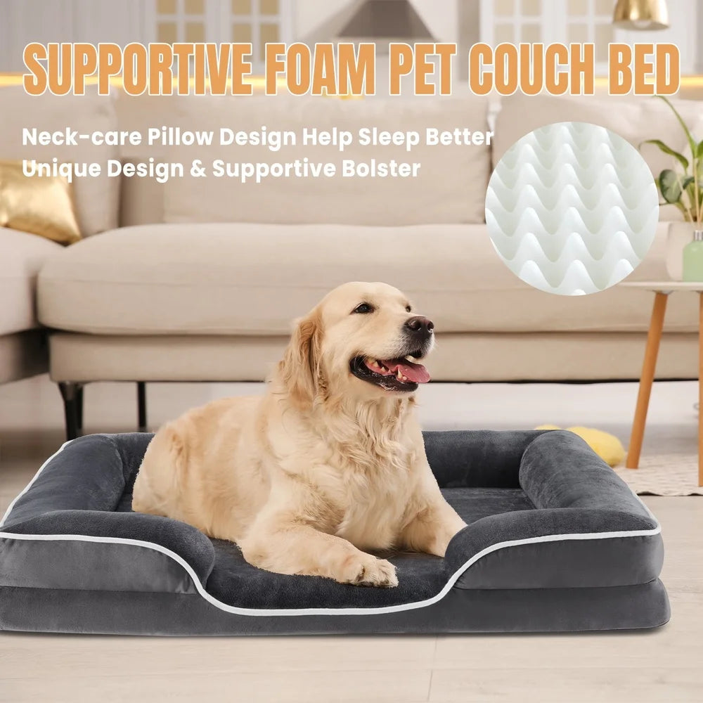 🛏️🐶 Orthopedic Memory Foam Dog Bed – Waterproof & Washable!