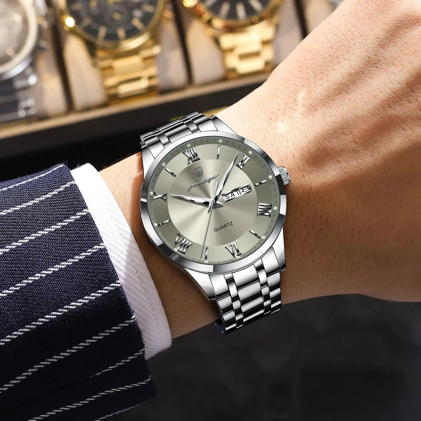 ⌚ POEDAGAR Men's Executive Watch – Precision Meets Power Dressing