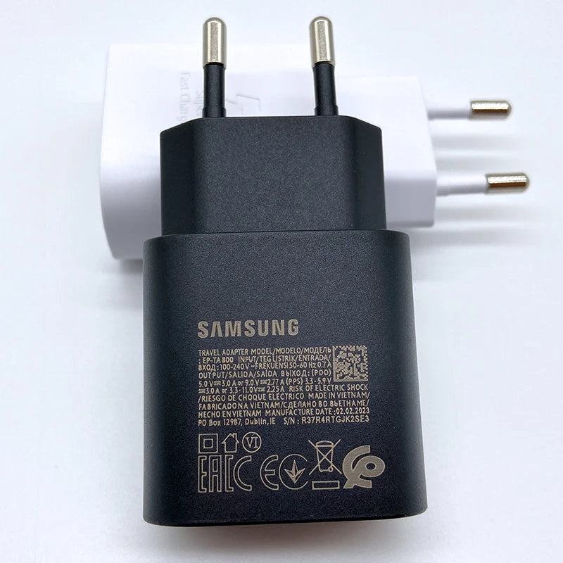 Samsung 25W Super Fast Charger – USB Type-C Adapter for Galaxy S24/S23/S22/S21/S20, A54, A05, Z Flip/Fold 5 6 4 💥🔋💯