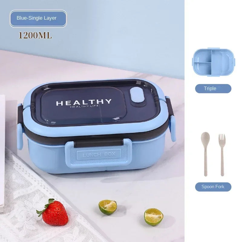 🌿 Eco-Friendly Lunch Box – Portable & Sectioned Wheat Straw Design! 🍱♻️