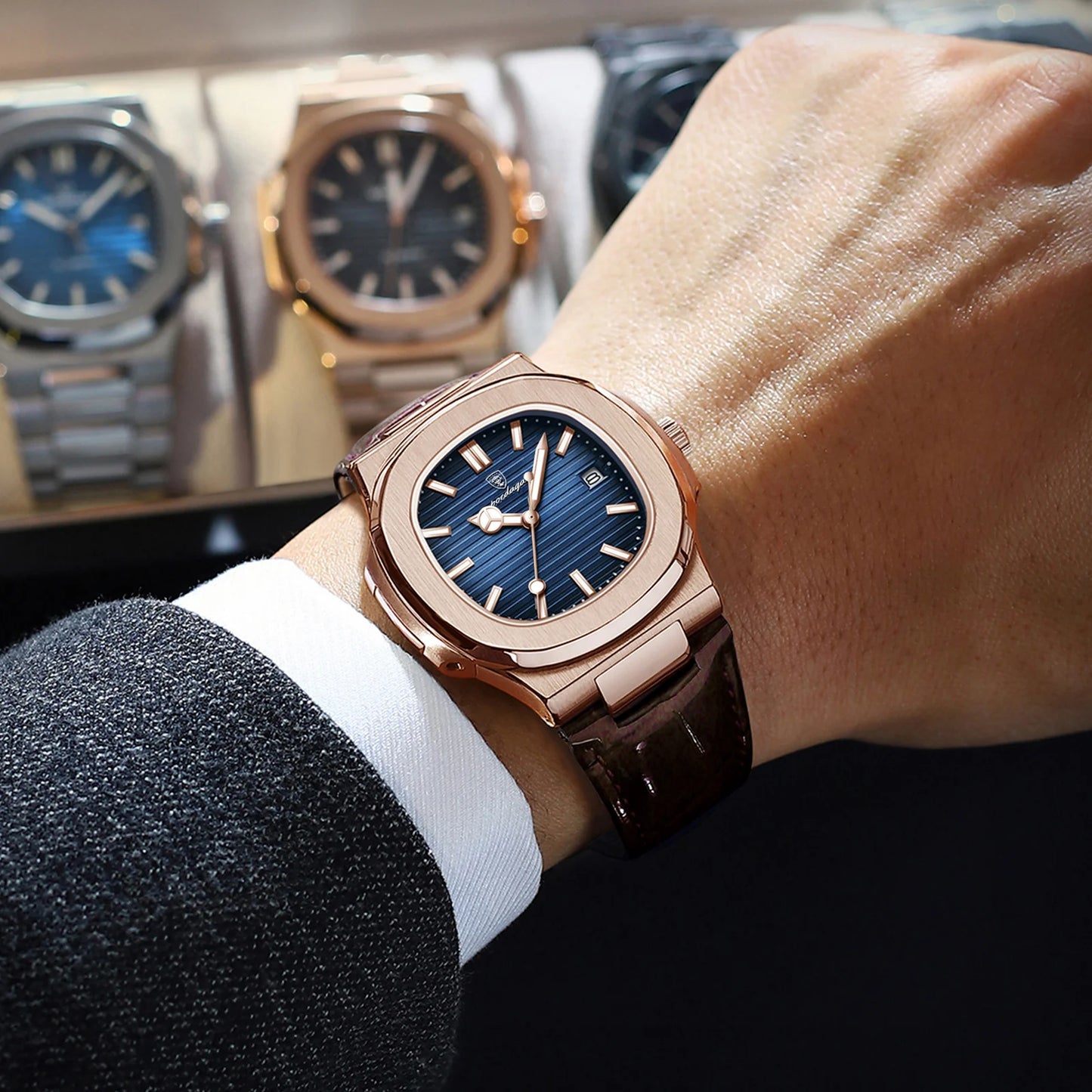 🕶️ POEDAGAR Square Chronograph – Where Rugged Meets Refined