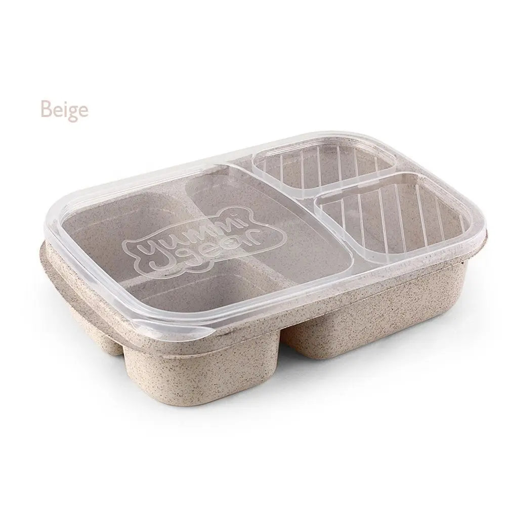 🌿 Eco-Friendly Lunch Box – Portable & Sectioned Wheat Straw Design! 🍱♻️