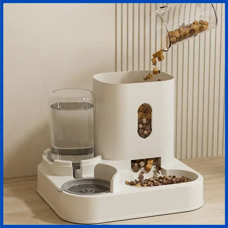 "🍽️💧 Automatic Pet Feeder & Water Fountain – Large Capacity, Convenient & Smart! 🐶🐱✨"