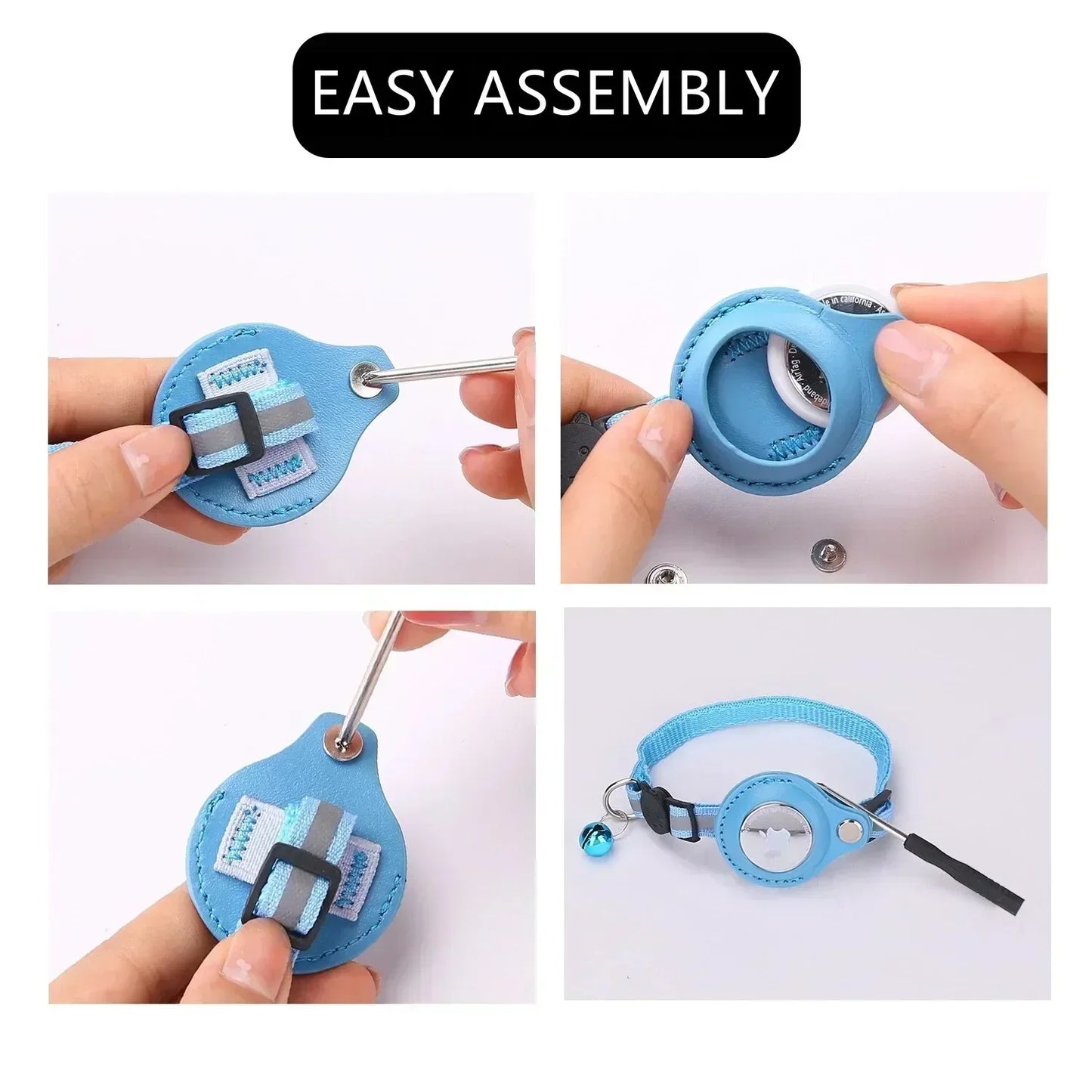🐾 Reflective Anti-Lost Cat Collar w/ Airtag Case & Bell