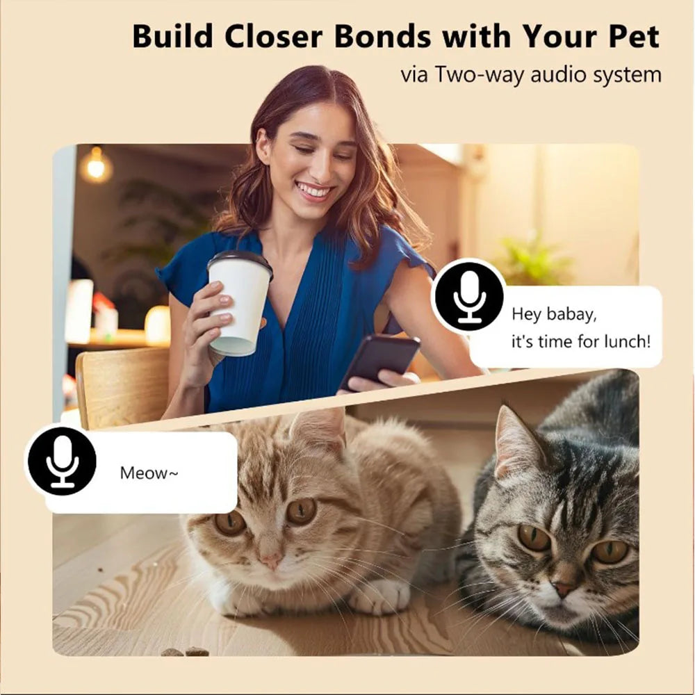 🤖 5L Smart Cat Feeder with Camera – Never Miss Mealtime Again!