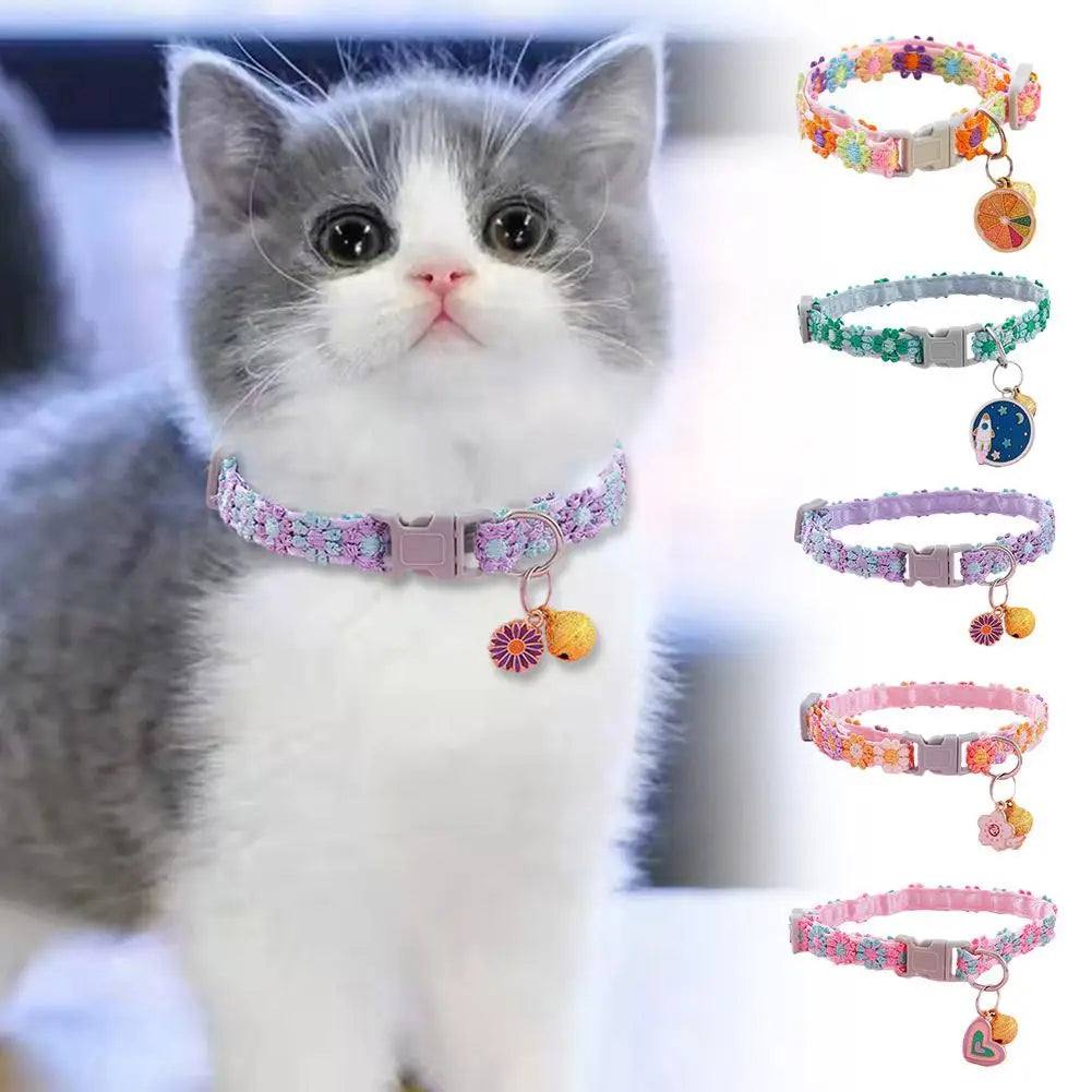 ๐ธ๐ถ Adjustable Colorful Lace Collar with Bell โ Cute & Stylish!