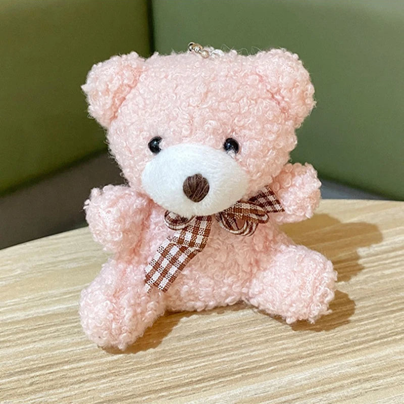 8CM Soft Teddy Bear Cute Plush Bag Keychain Car for Pendant Doll Kids Toys Stuffed Animals Fluffy Bear Gift