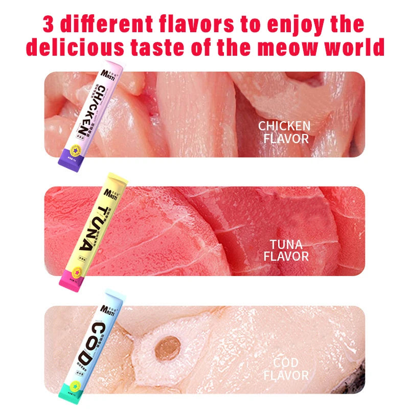 ππ Tasty Cat Strips β Fresh Chicken, Tuna & Cod for Nutrition, Hydration & Happy Cats! π±π§π΄β¨