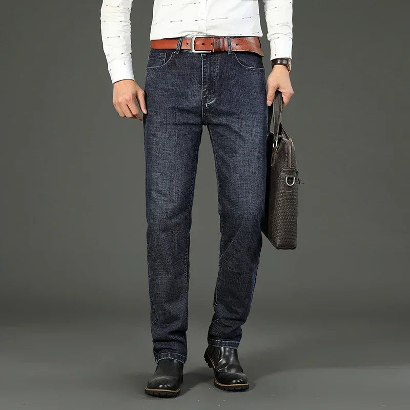π 2025 Classic Men's Jeans β Stretch Denim for All Seasons π΅β« Casual & Workwear ππ§ββοΈ