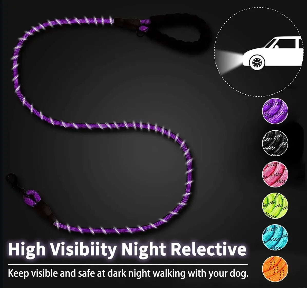 β¨π Reflective Strong Dog Leash β For All Sizes!