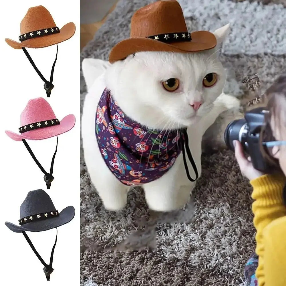 ๐ค ๐พ Adjustable Funny Cowboy Hat โ Cool Summer Pet Accessory!