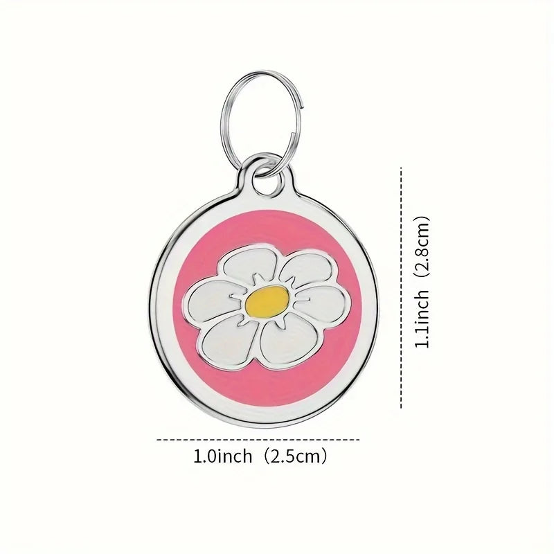 ๐ผ Personalized Daisy Pet ID Tag โ Custom Name Pendant for Cats & Dogs ๐พ