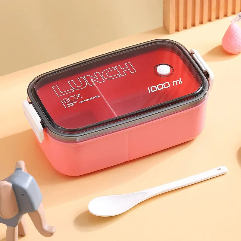 🥢 Lunch Box with Fork & Spoon – Leak-Proof & Microwave Safe! 🍱
