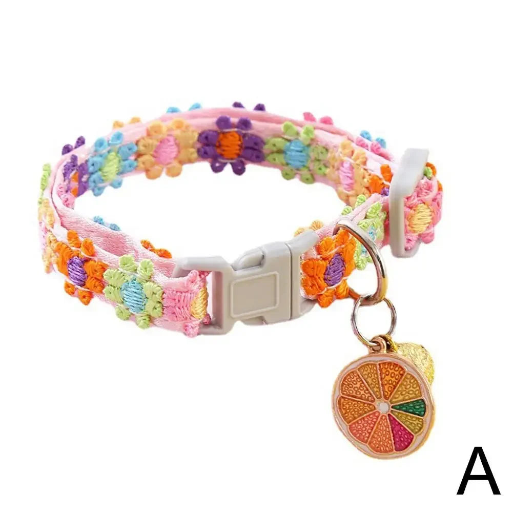 ๐ธ๐ถ Adjustable Colorful Lace Collar with Bell โ Cute & Stylish!