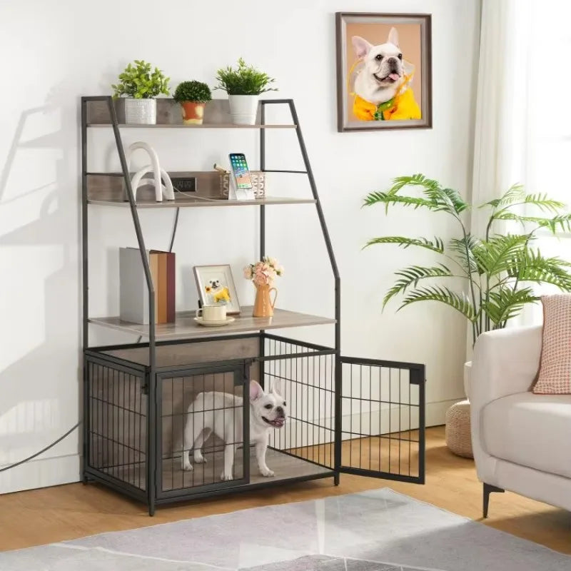 🏠 قفص كلاب فاخر XL/XXL/XXXL بتصميم خشبي أنيق وأبواب معدنية – المساحة والراحة لكلبك الكبير! 🐶💪