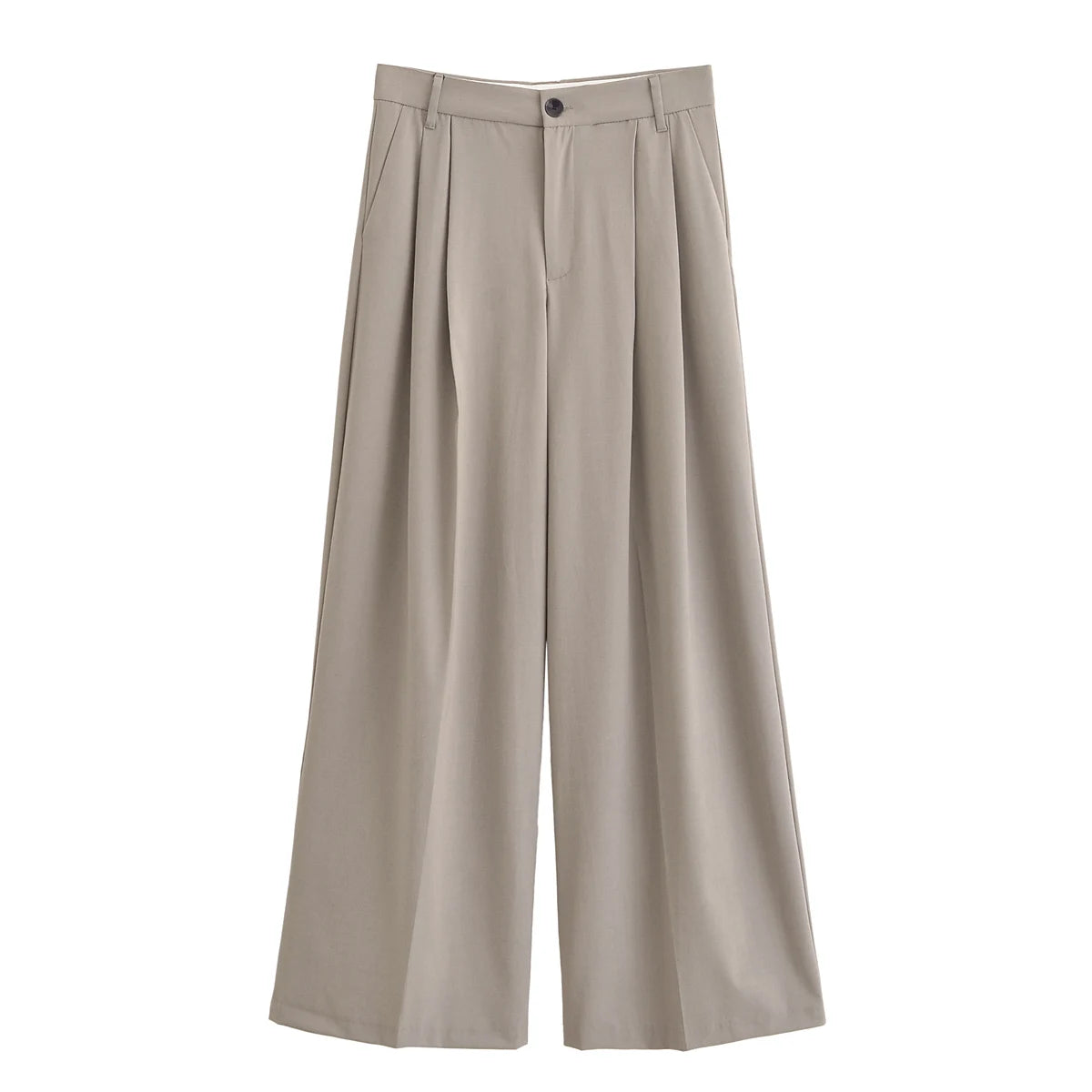 Tangada Women Black Wide Leg Suit Pants Trousers Lady Pants 6P0109