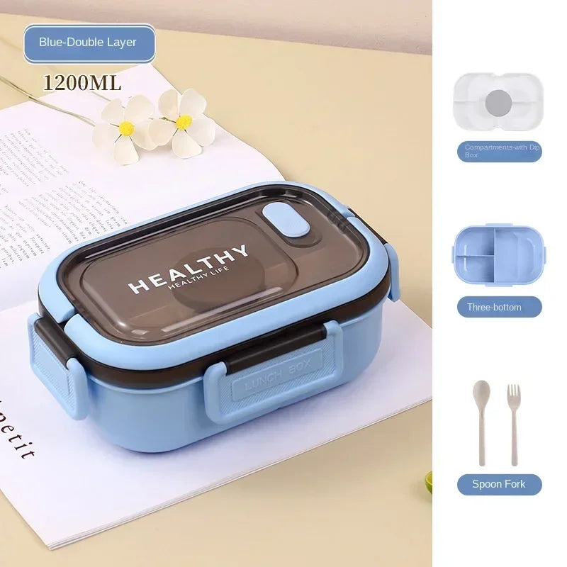 🌿 Eco-Friendly Lunch Box – Portable & Sectioned Wheat Straw Design! 🍱♻️