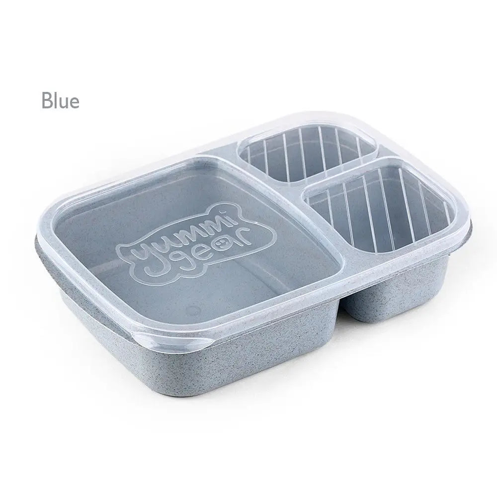 🌿 Eco-Friendly Lunch Box – Portable & Sectioned Wheat Straw Design! 🍱♻️
