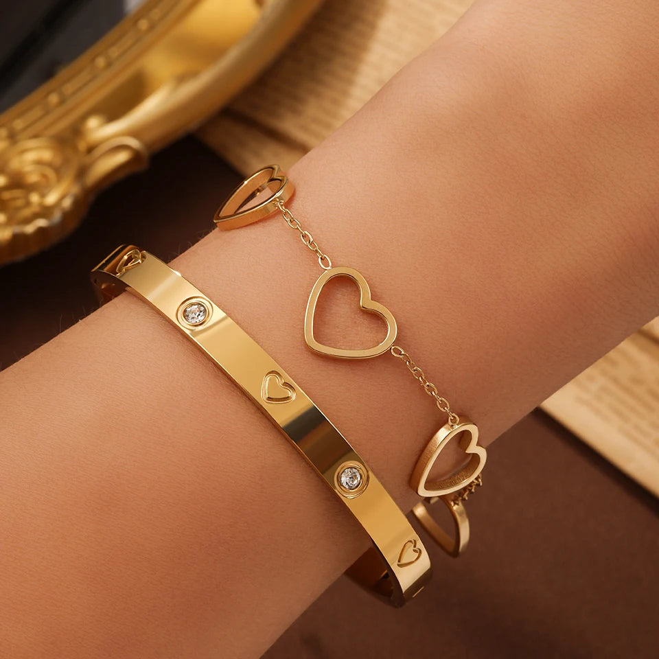 ๐ 3-Piece Lucky Clover Bracelet Set - Stainless Steel Charm Bracelets! ๐