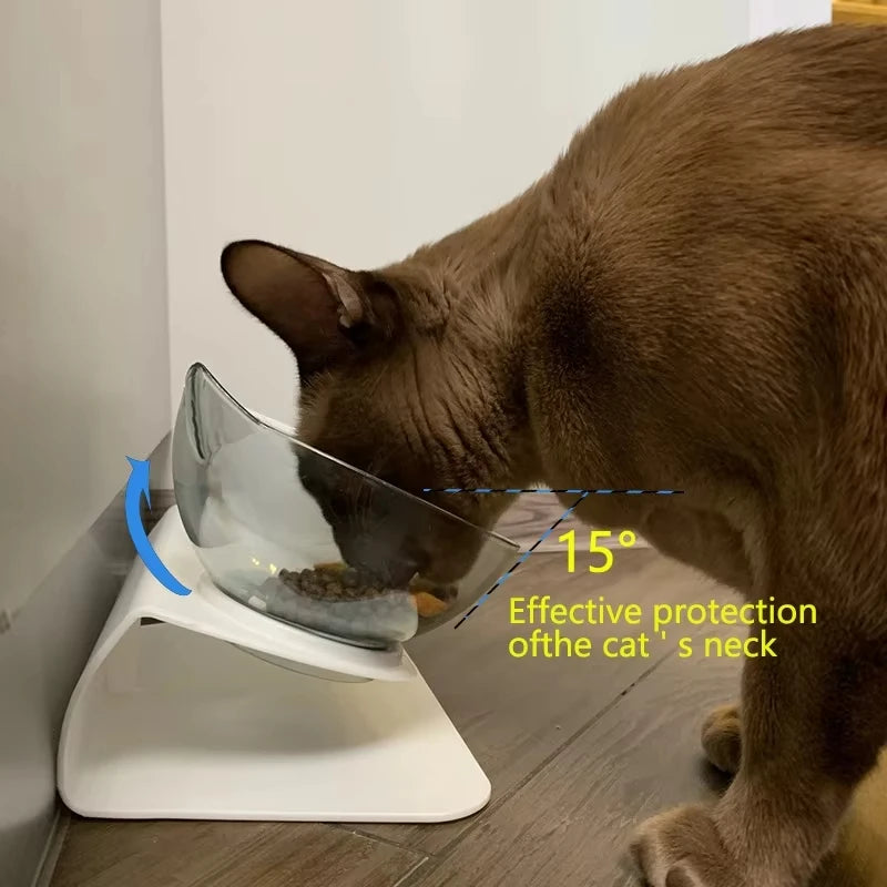 🐾🍽️ Non-Slip Double Pet Bowl – Tilted Stand for Easy Feeding & Drinking! 🐶🐱💧