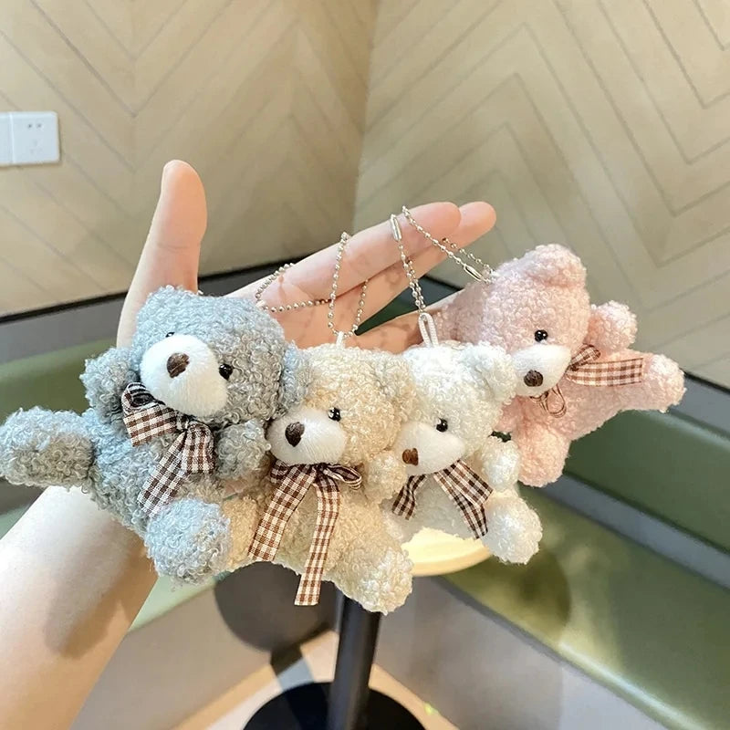 8CM Soft Teddy Bear Cute Plush Bag Keychain Car for Pendant Doll Kids Toys Stuffed Animals Fluffy Bear Gift