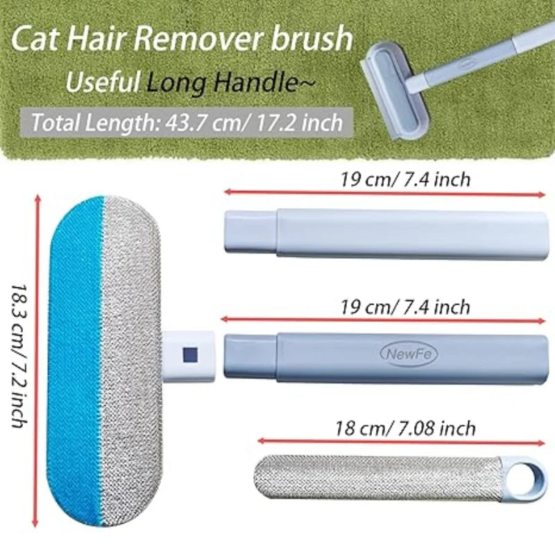2 In 1 Pet Hair Remover Brush Long Handle Home Window Sofas Cleaning Brush Pet Fur Cleaning Tool Manual Cat Dog Dust Collector