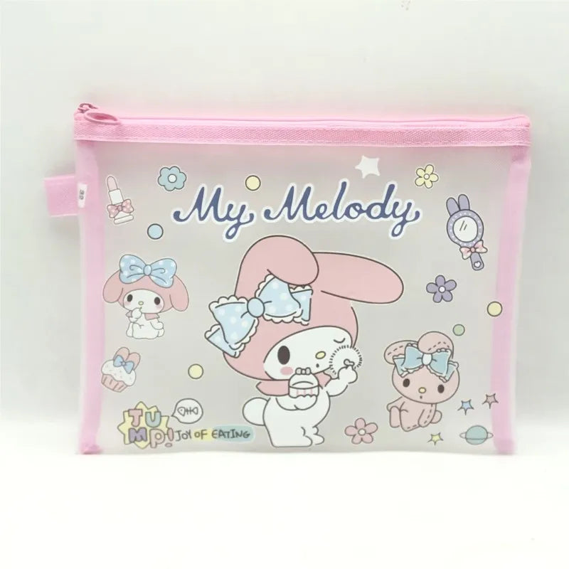 π A5 Mesh Zip Document Organizer β Melodie, Kuromi & Cinnamoroll Designs π