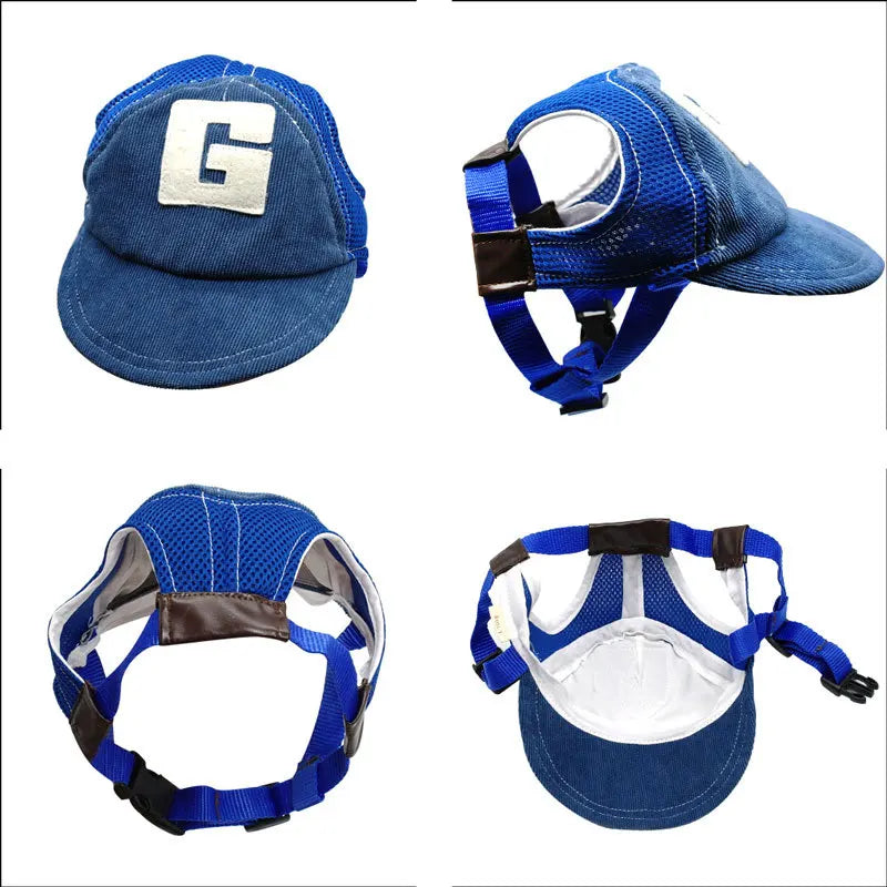 Pet Dog Outdoor Cap Cool Denim Hat Summer Sun Protection Cap for Small Medium Large Dog Doggy