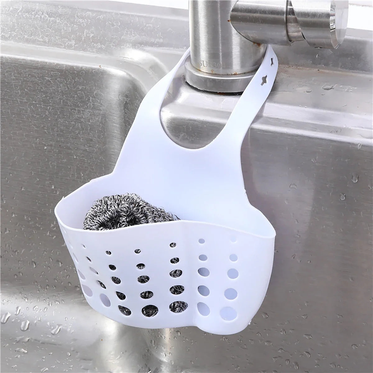 Adjustable Sink Drain Basket Plastic Bag Useful Things For Kitchen Accessories Soap Sponge Hanging Organizer Usefull things