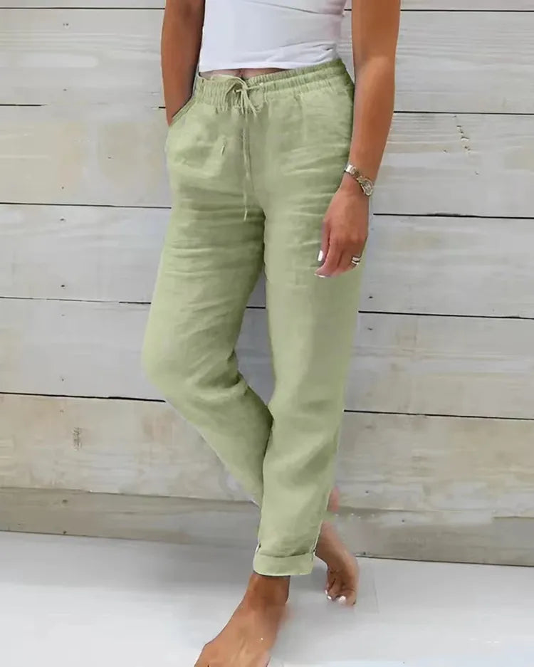 ππΏ High-Waist Cotton Linen Pants β Comfy & Breezy for Summer!