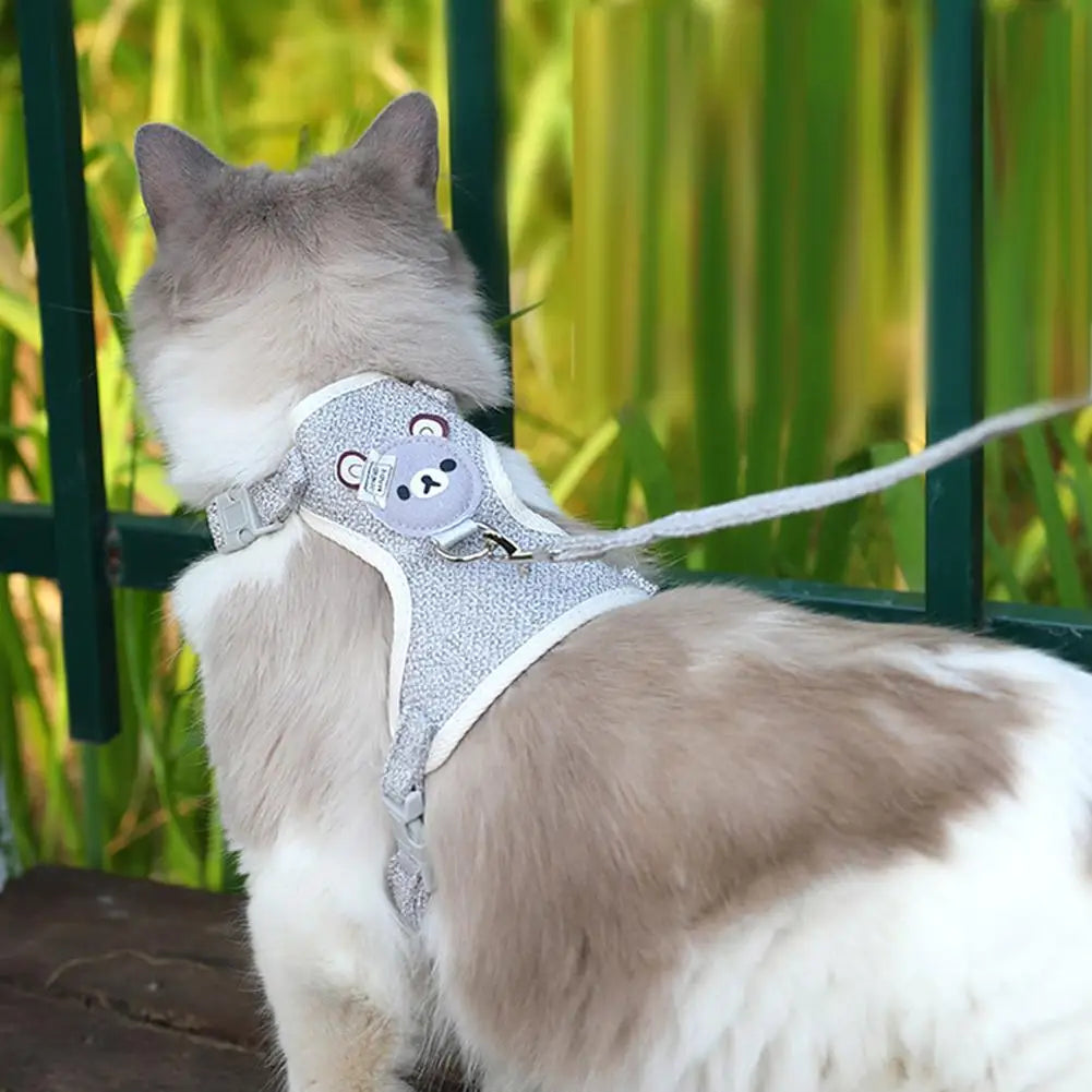 πΎπ Breathable Adjustable Pet Harness & Leash β Easy & Comfy!